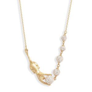 New Kate Spade House Cat Pavé Cat Necklace